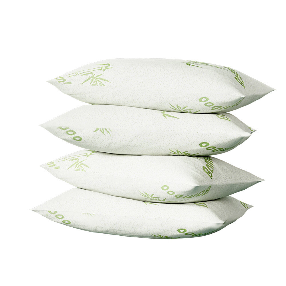Giselle Bedding 4 Pack Bamboo Pillow Family Hotel - Home & Garden > Bedding > Pillows