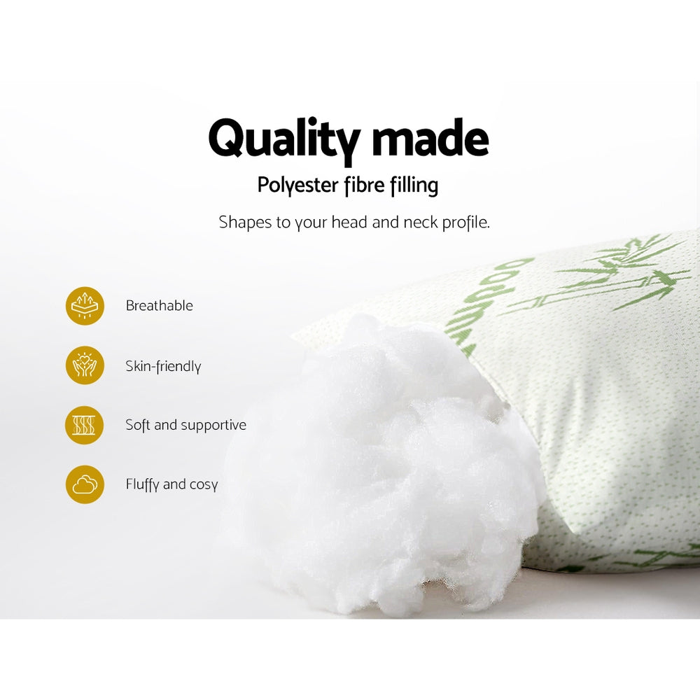 Giselle Bedding 4 Pack Bamboo Pillow Family Hotel - Home & Garden > Bedding > Pillows