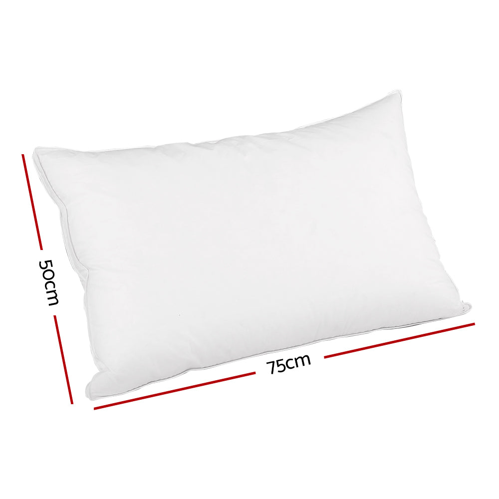 Giselle Bedding Duck Feather Down Pillow Luxury Twin Pack - Home & Garden > Bedding > Pillows