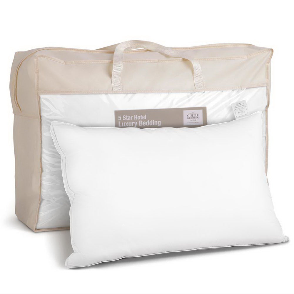 Giselle Bedding Duck Feather Down Pillow Luxury Twin Pack - Home & Garden > Bedding > Pillows