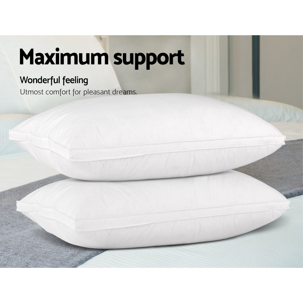 Giselle Bedding Goose Feather Down Pillow Luxury Twin Pack - Home & Garden > Bedding > Pillows