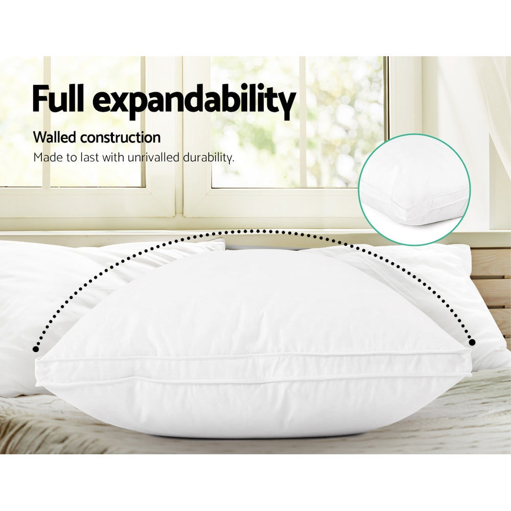 Giselle Bedding Goose Feather Down Pillow Luxury Twin Pack - Home & Garden > Bedding > Pillows