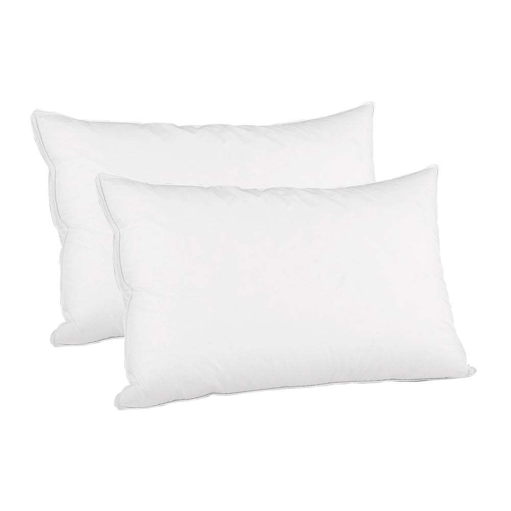 Giselle Bedding Goose Feather Down Pillow Luxury Twin Pack - Home & Garden > Bedding > Pillows