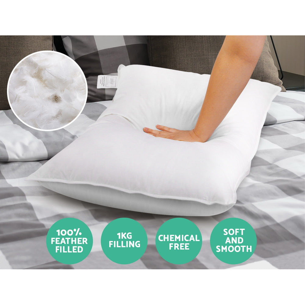 Giselle Bedding Goose Feather Down Pillow Twin Pack - Home & Garden > Bedding > Pillows