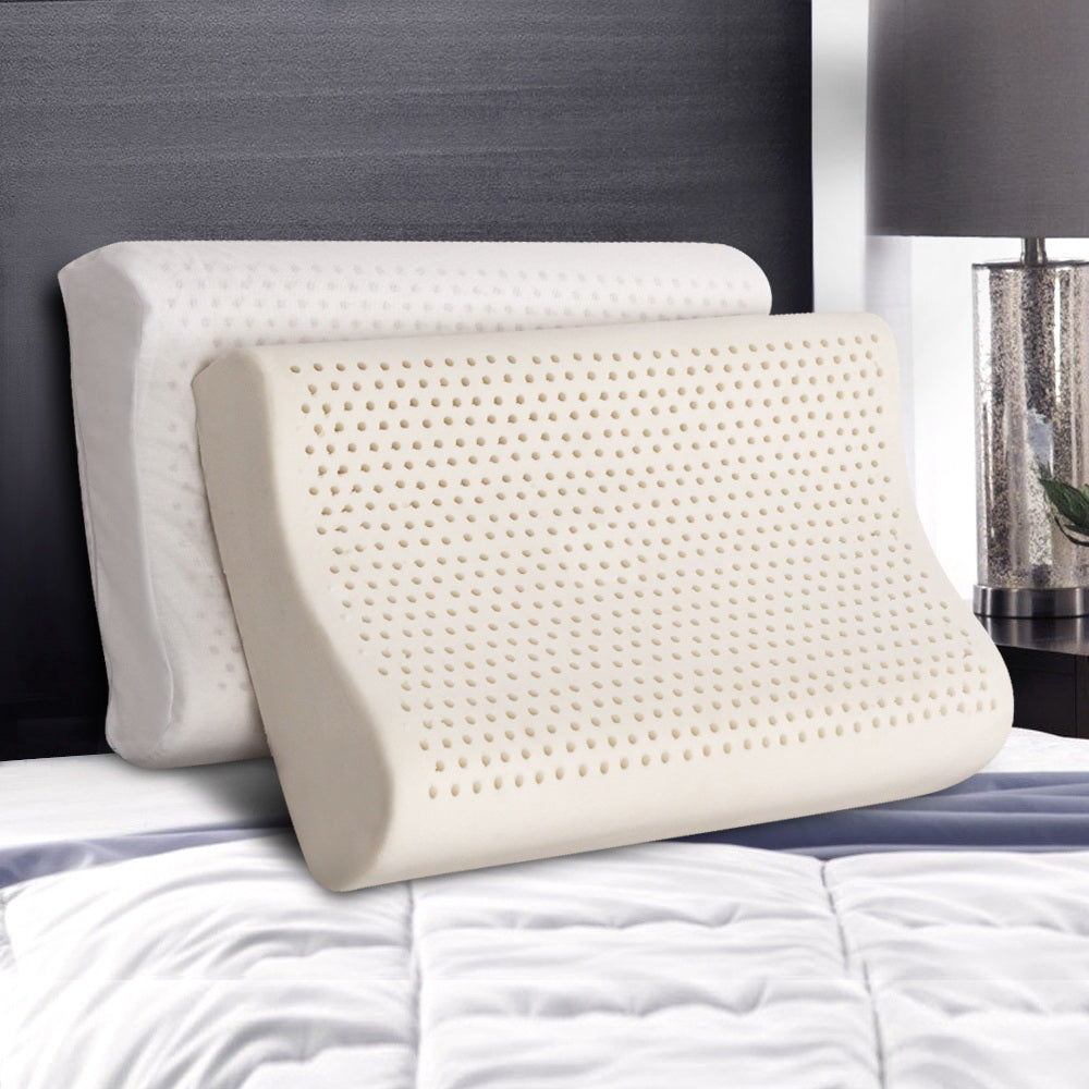 Giselle Bedding Natural Latex Pillow 2-Zone Twin Pack - Home & Garden > Bedding > Pillows