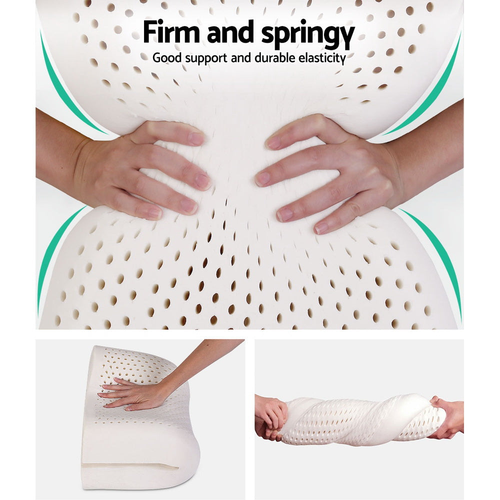Giselle Bedding Natural Latex Pillow 2-Zone Twin Pack - Home & Garden > Bedding > Pillows
