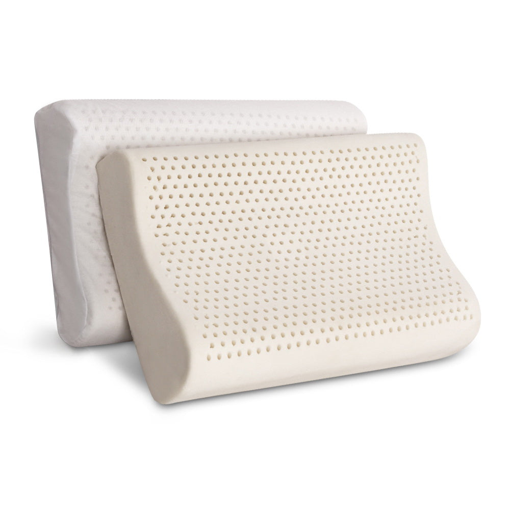 Giselle Bedding Natural Latex Pillow 2-Zone Twin Pack - Home & Garden > Bedding > Pillows