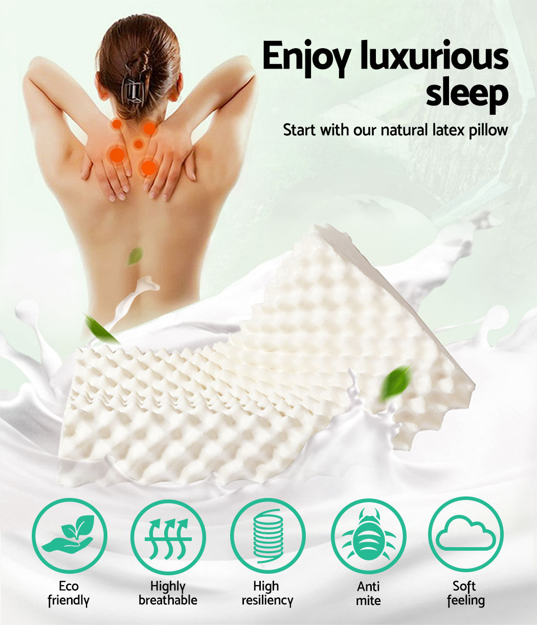 Giselle Bedding Natural Latex Pillow Twin Pack Home & Garden > Bedding