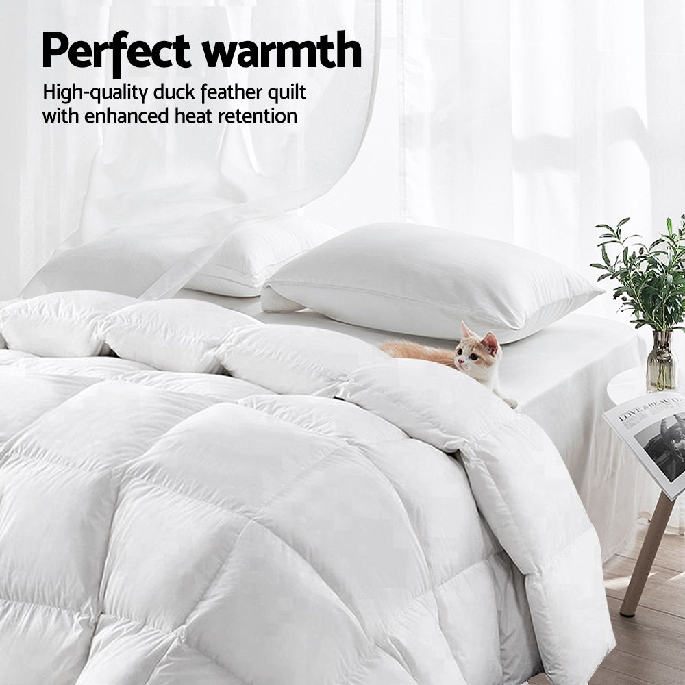 Giselle Bedding 700GSM Duck Down Feather Quilt Queen Home & Garden > Bedding
