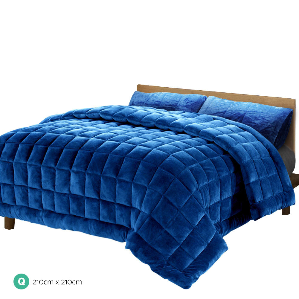 Giselle Bedding Faux Mink Quilt Blue Queen Home & Garden > Bedding