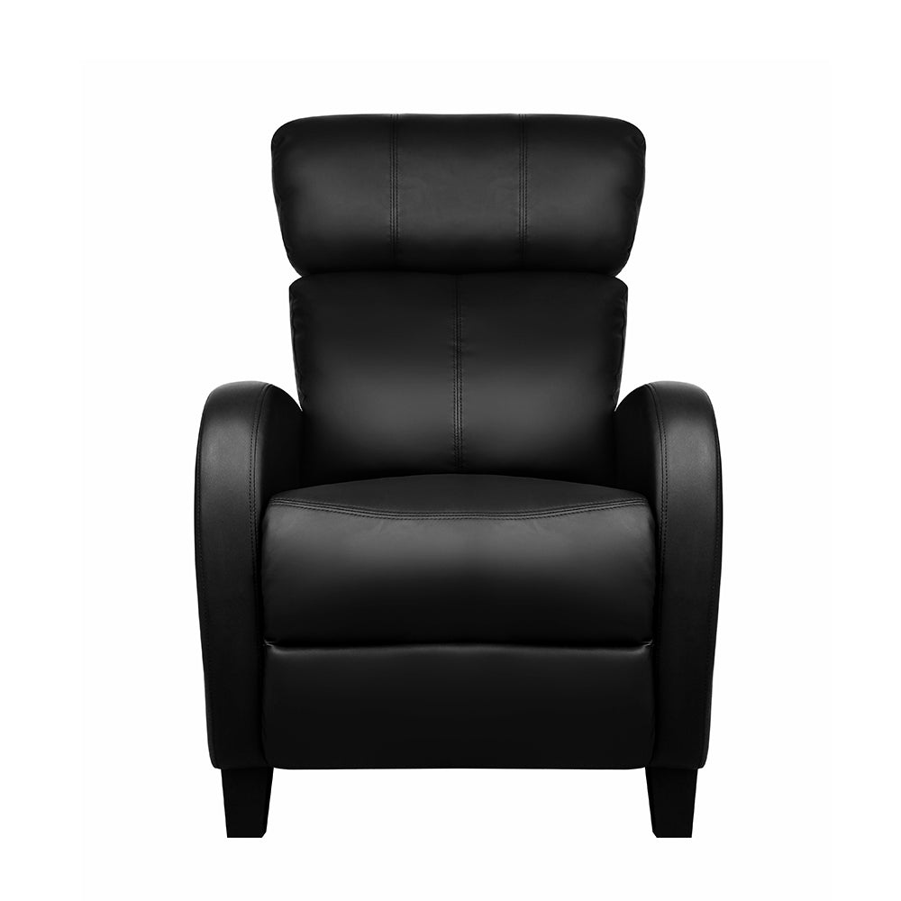 Artiss PU Leather Reclining Armchair - Black - Furniture > Bar Stools & Chairs > Arm Chairs & Recliners