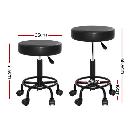 Artiss 2x Salon Stool Round Swivel Chair Furniture > Bar Stools & Chairs