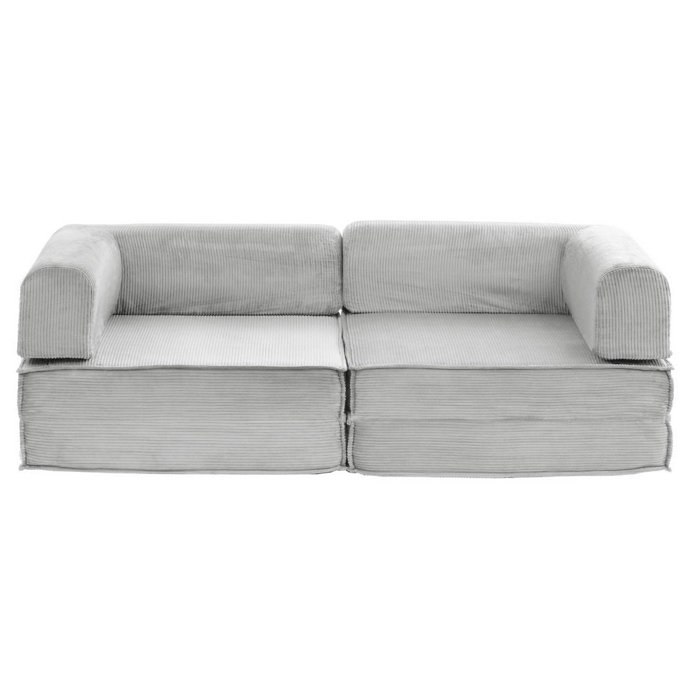 Artiss Convertible Folding Sofa Bed Grey Furniture > Sofas > Sofas & Sofa Beds