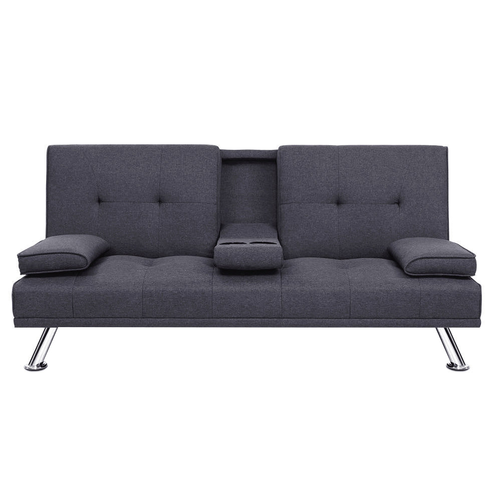Artiss Sofa Bed 175CM Dark Grey Fabric - Furniture > Sofas > Sofas & Sofa Beds