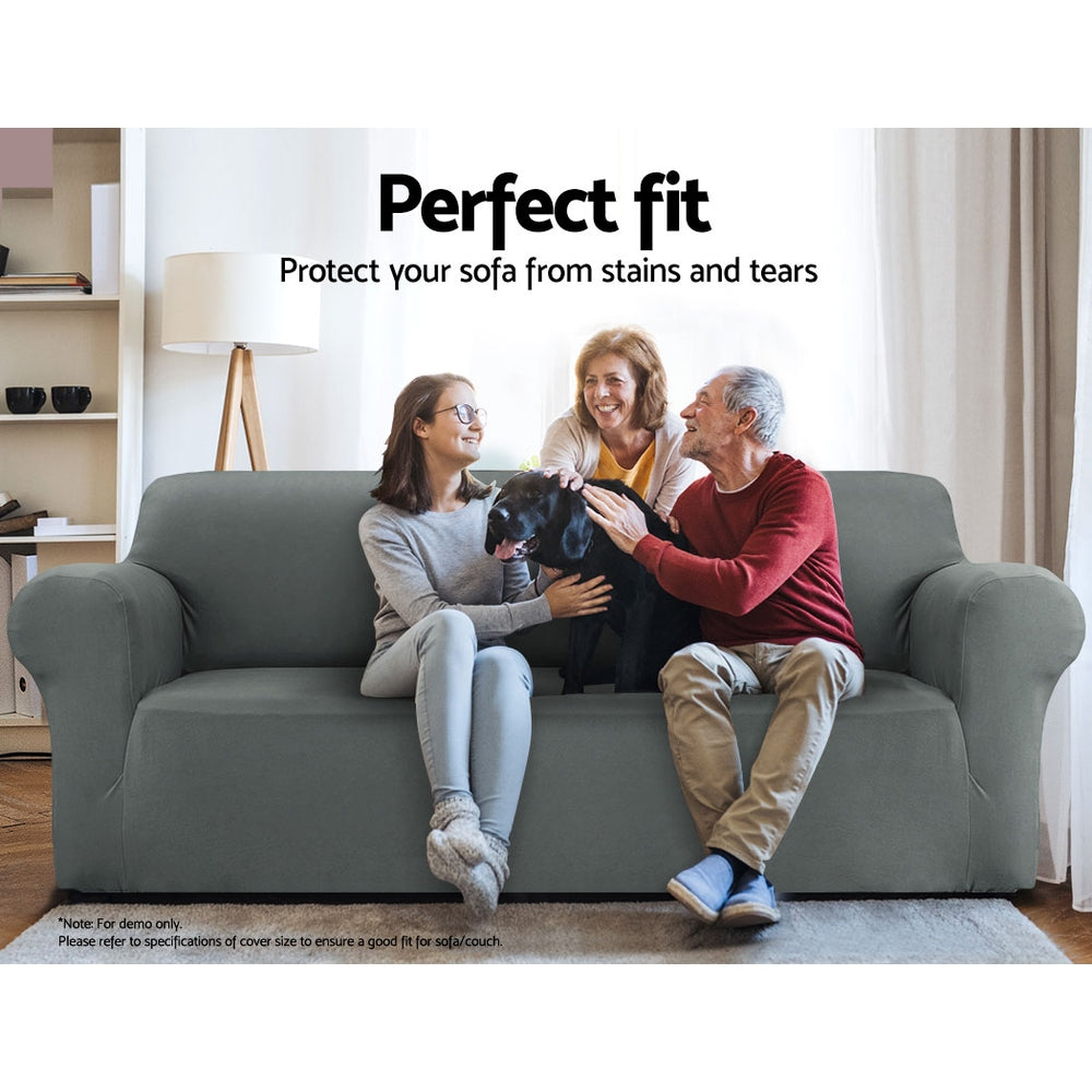 Artiss Sofa Cover Couch Covers 4 Seater Stretch Grey Furniture > Sofas