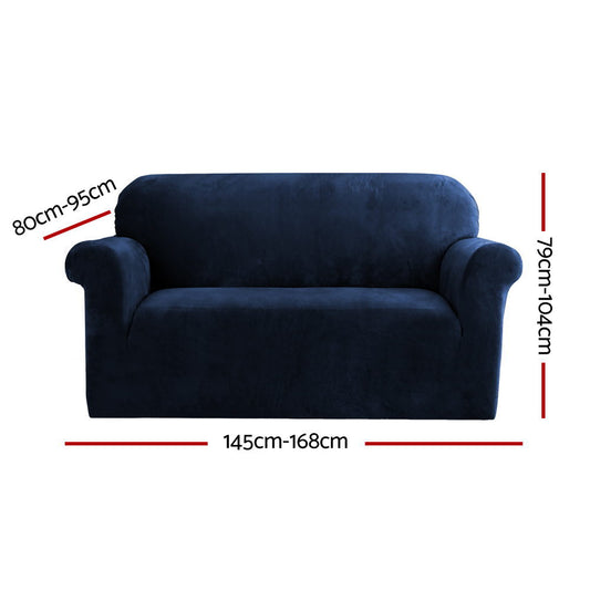 Artiss Sofa Cover Couch Covers 2 Seater Velvet Sapphire Furniture > Sofas