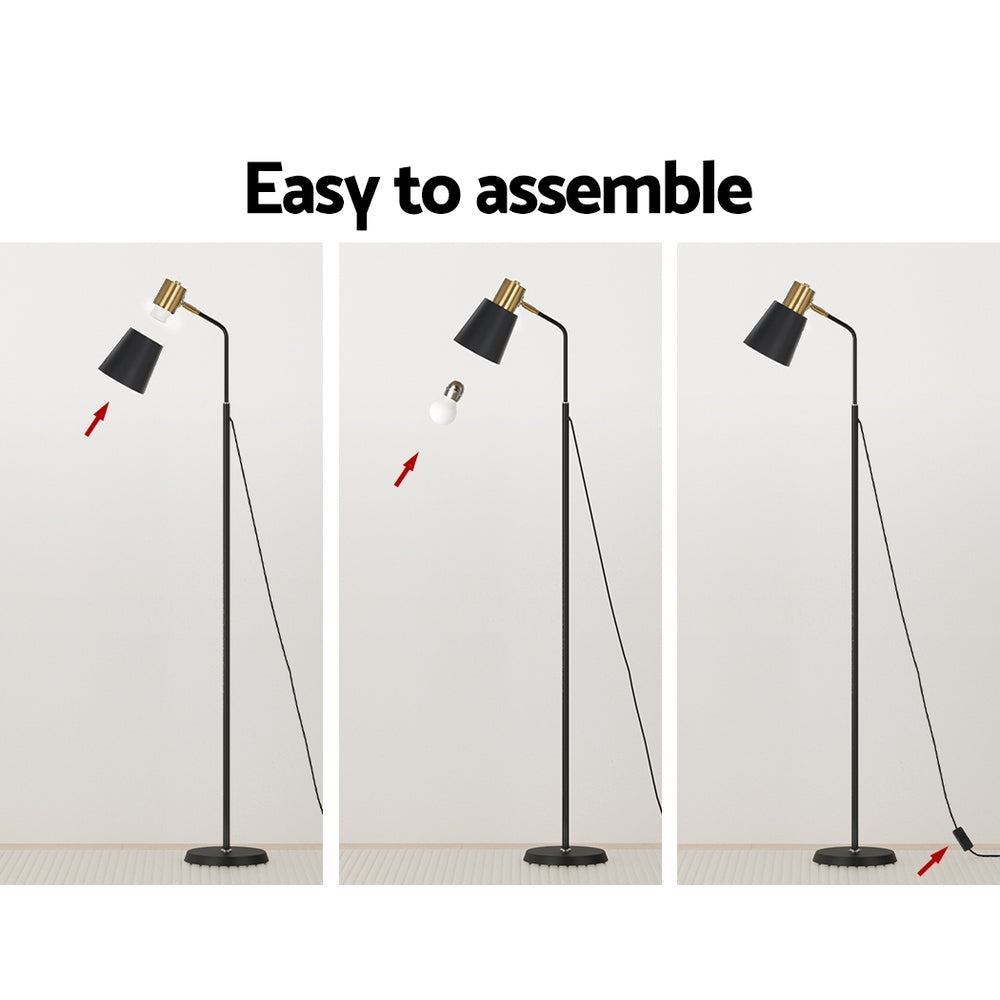Artiss Floor Lamp LED Light Stand Modern Home Living Room Office Reading Black Home & Garden > Lighting > Floor Lamps