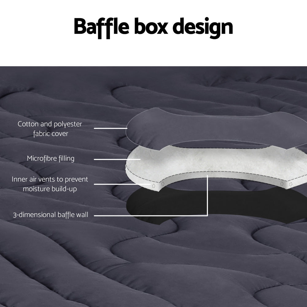 Giselle Bedding Mattress Topper Pillowtop 3-Zone Double - Furniture > Mattresses > Mattress Toppers