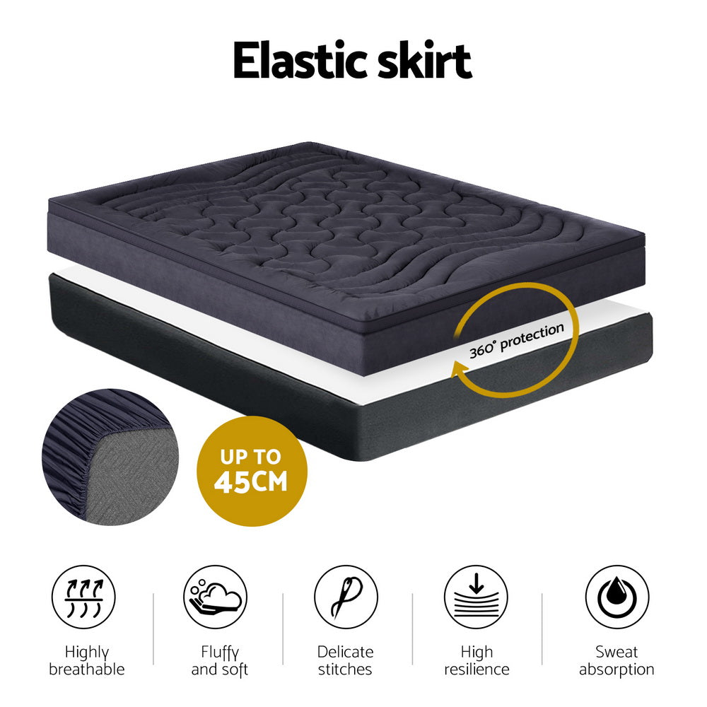 Giselle Bedding Mattress Topper Pillowtop 3-Zone Double - Furniture > Mattresses > Mattress Toppers