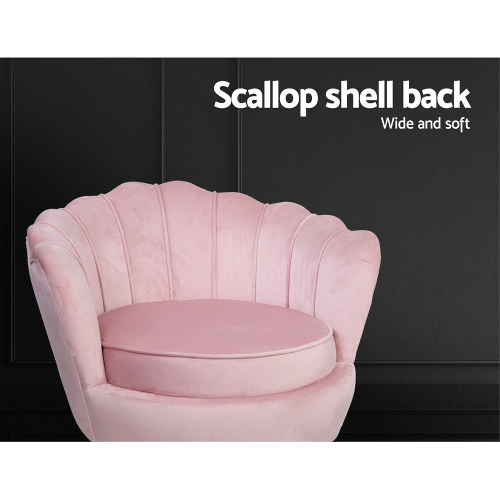 Artiss Armchair Velvet Pink Callista - Furniture > Bar Stools & Chairs > Arm Chairs & Recliners