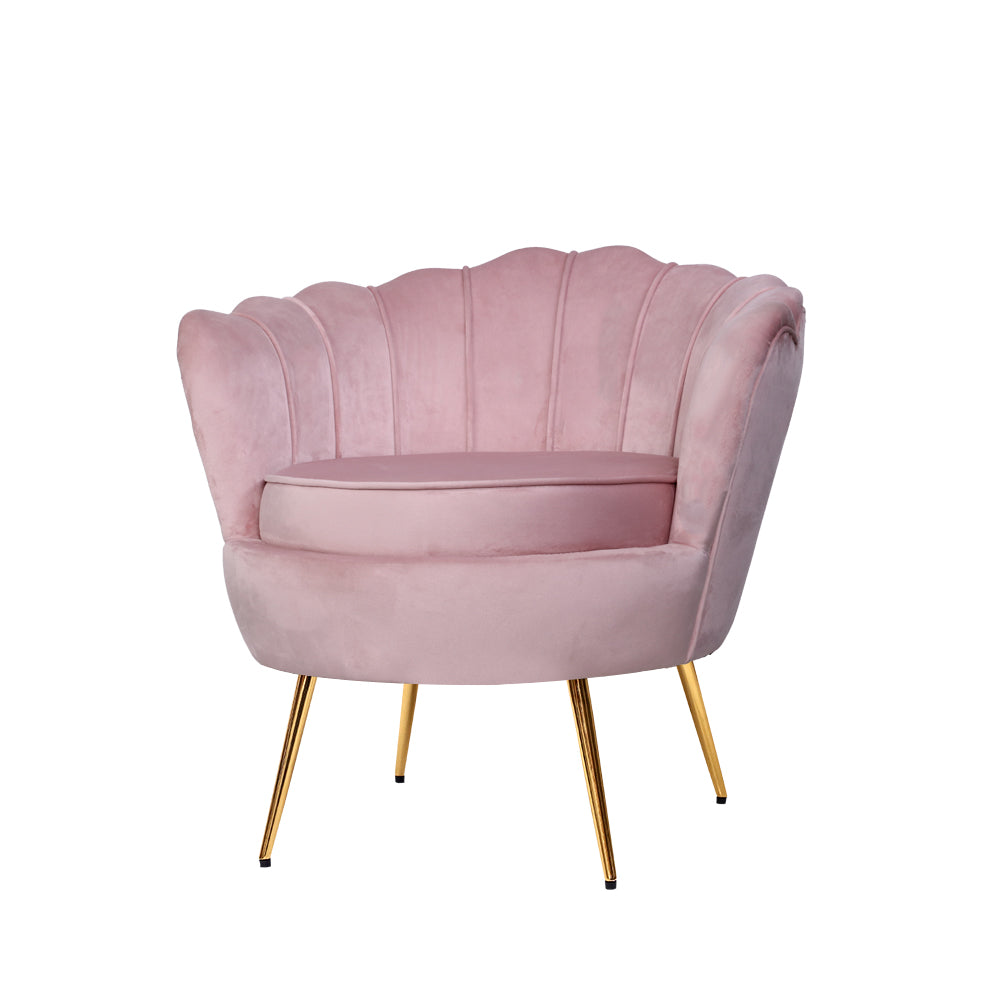 Artiss Armchair Velvet Pink Callista - Furniture > Bar Stools & Chairs > Arm Chairs & Recliners