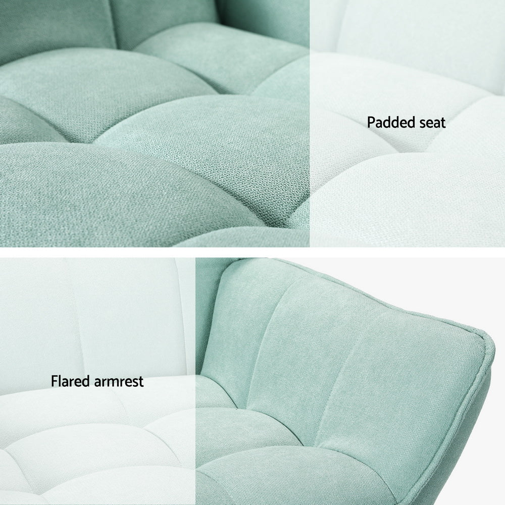 Artiss Armchair Lounge Chair Accent Chairs Sofa Linen Fabric Cushion Seat Blue Furniture > Bar Stools & Chairs > Arm