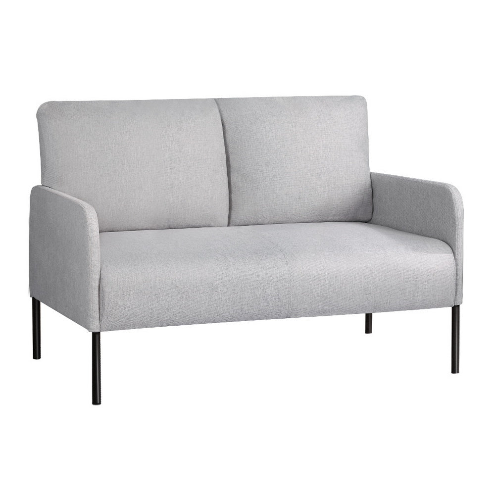 Artiss Armchair 2-Seater Sofa Pillow Linen Grey - Furniture > Bar Stools & Chairs > Arm Chairs & Recliners
