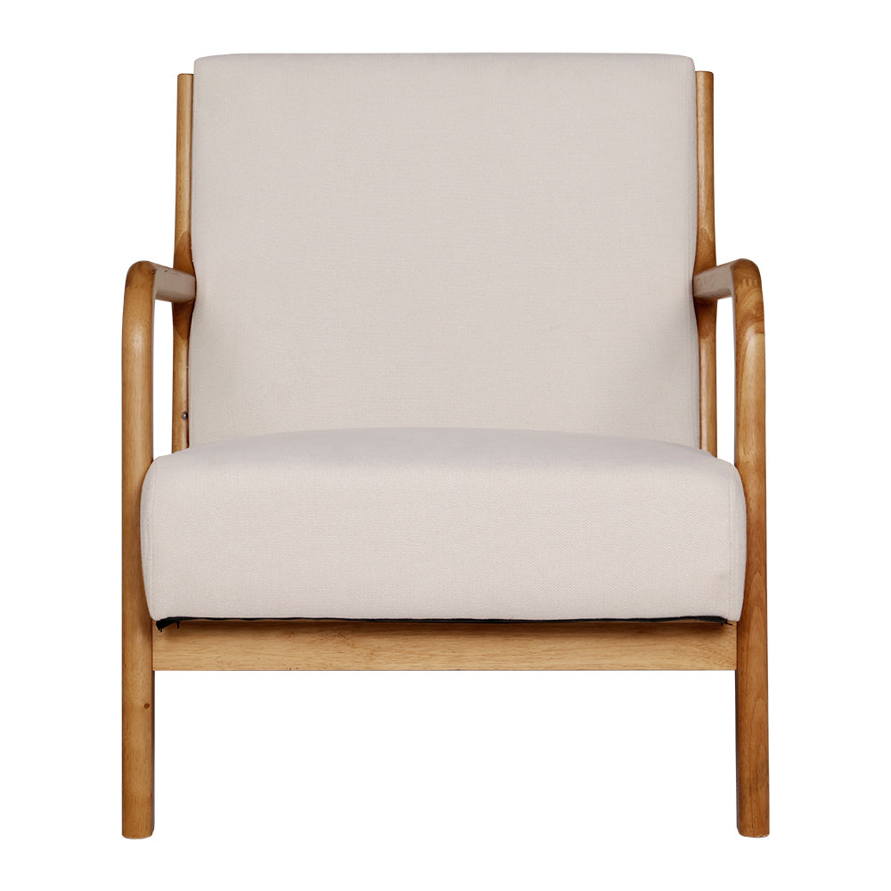 Artiss Armchair Fabric Beige Olive - Furniture > Bar Stools & Chairs > Arm Chairs & Recliners