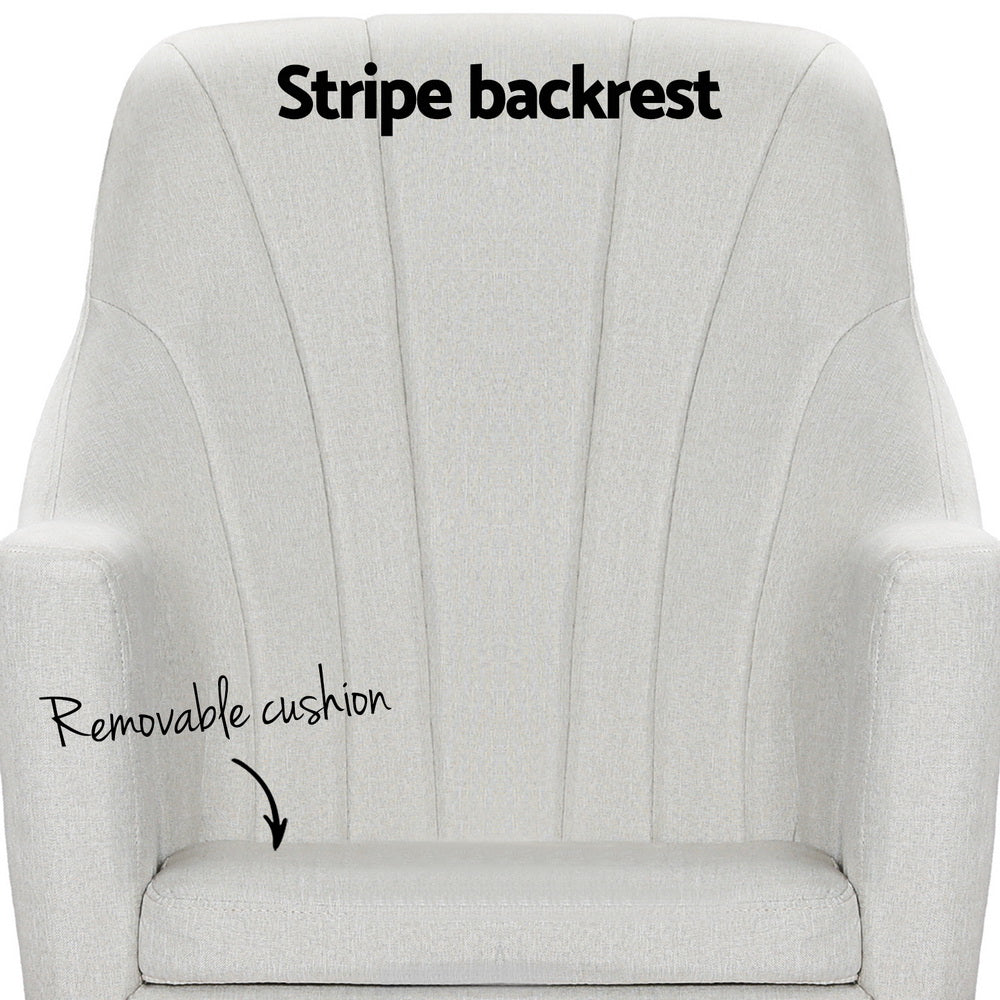 Artiss Rocking Chair Armchair Linen Fabric Beige Jonah Furniture > Bar Stools & Chairs > Arm Chairs & Recliners