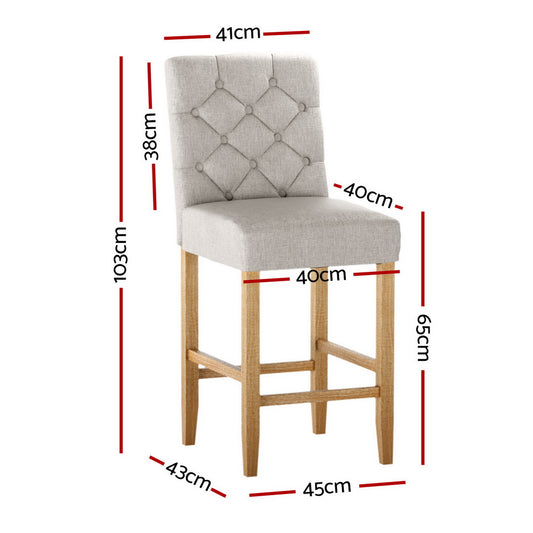 Artiss 4x Bar Stools Linen Upholstered Chairs Furniture > Bar Stools & Chairs > Massage Chairs