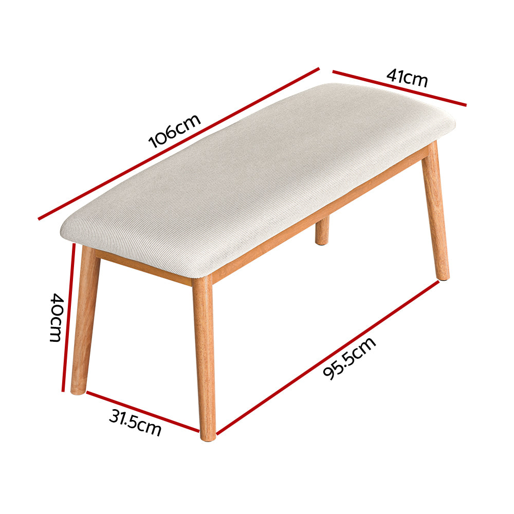 Artiss Dining Bench Upholstery Seat Wooden Chair 106cm - Furniture > Dining > Kitchen & Dining Chairs