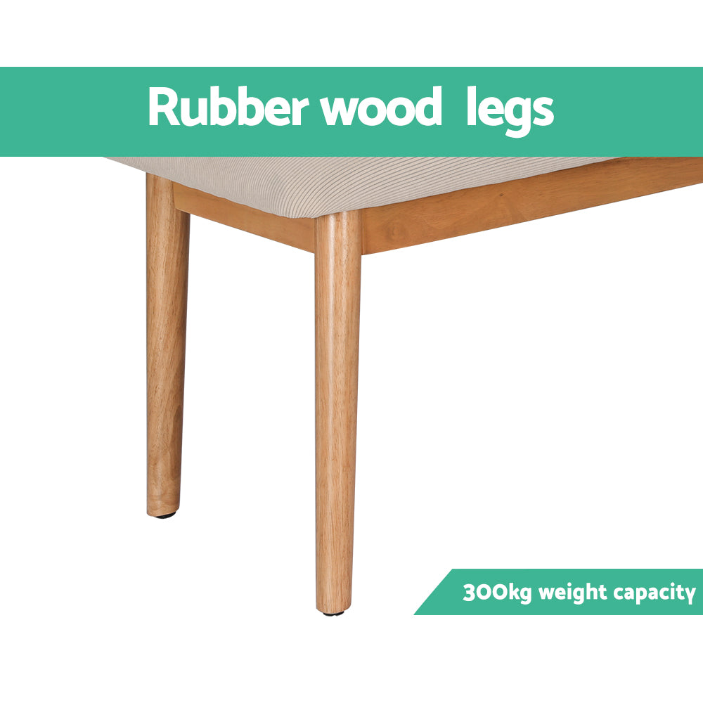 Artiss Dining Bench Upholstery Seat Wooden Chair 106cm - Furniture > Dining > Kitchen & Dining Chairs