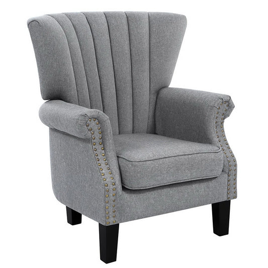 Artiss Armchair Wingback Grey Andrew Furniture > Bar Stools & Chairs > Arm Chairs & Recliners
