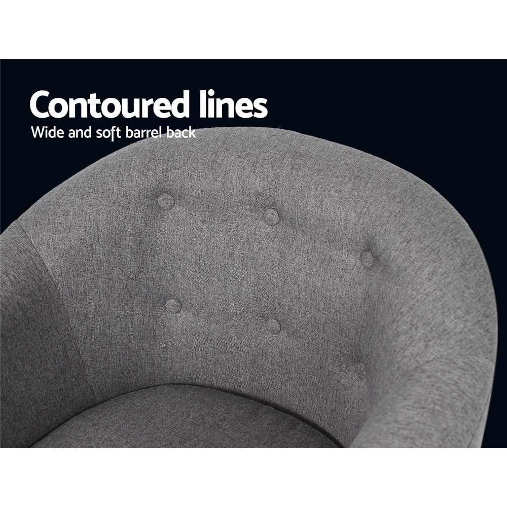 Artiss Armchair Tub Chair Grey Adora - Furniture > Bar Stools & Chairs > Arm Chairs & Recliners