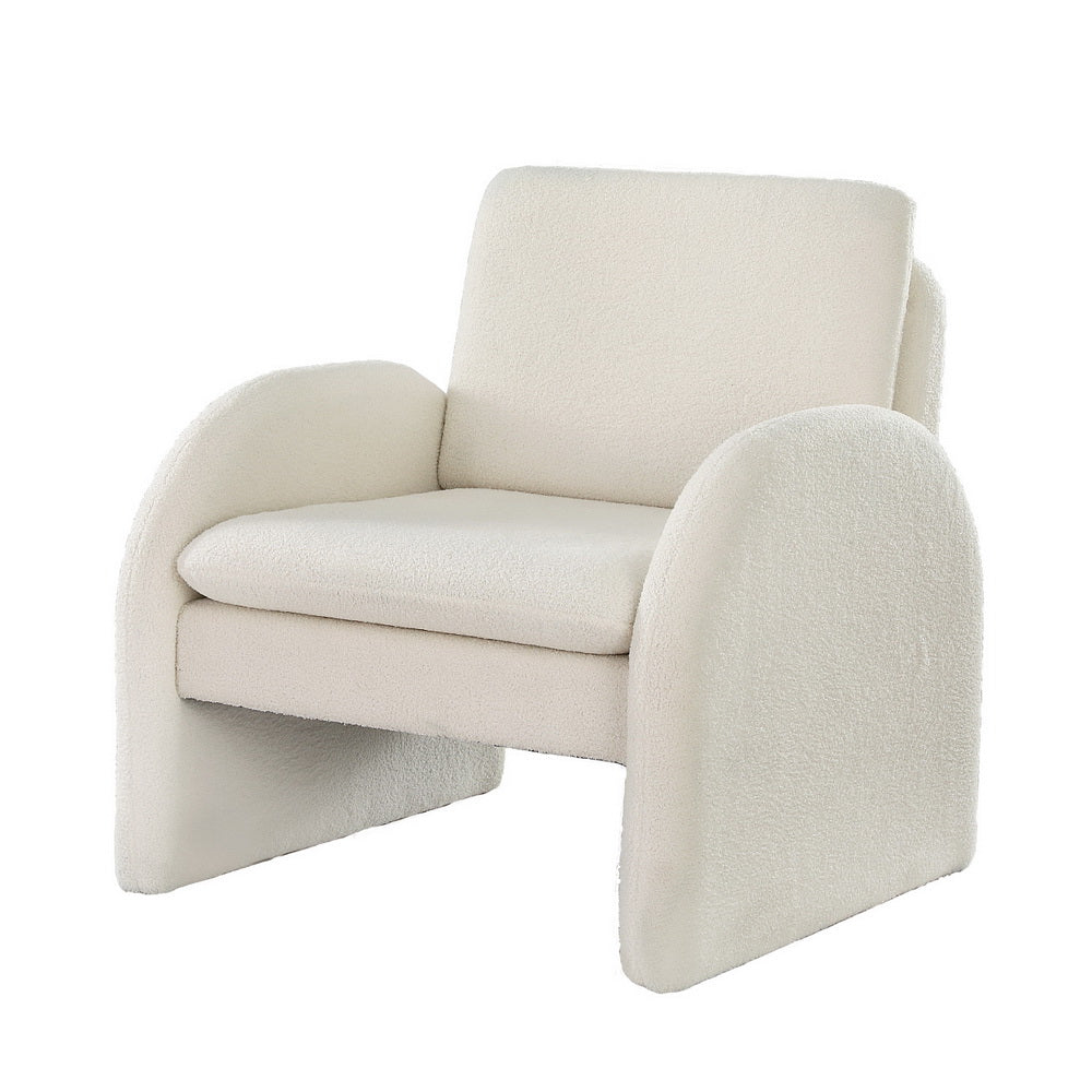 Artiss Armchair Accent Chair Lounge Tub Sofa Couch Curved Arm Seat Boucle White - Furniture > Bar Stools & Chairs > Arm