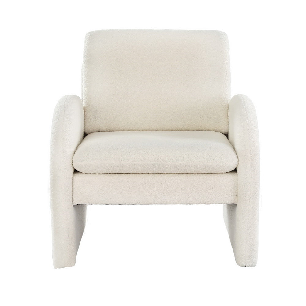 Artiss Armchair Accent Chair Lounge Tub Sofa Couch Curved Arm Seat Boucle White - Furniture > Bar Stools & Chairs > Arm
