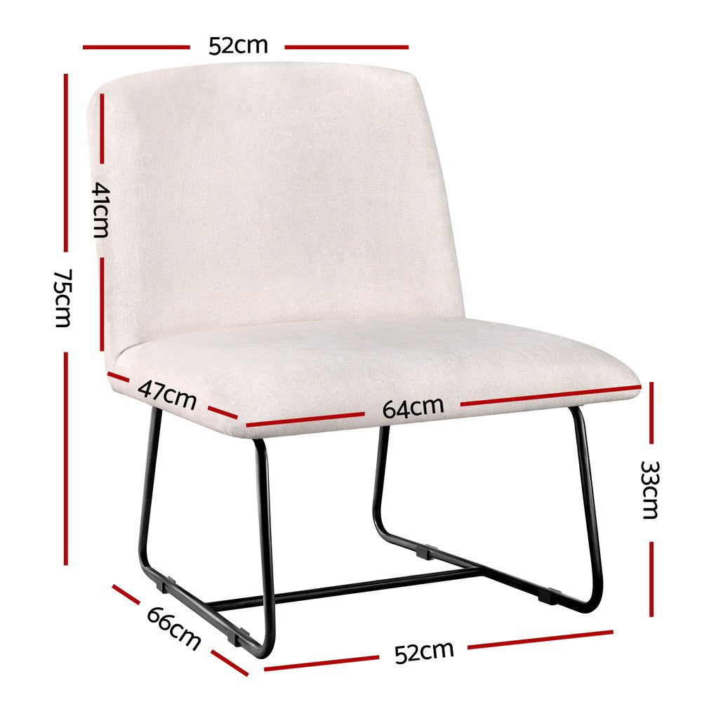 Artiss Accent Chair Armchair Cross Leg Beige - Furniture > Bar Stools & Chairs > Arm Chairs & Recliners