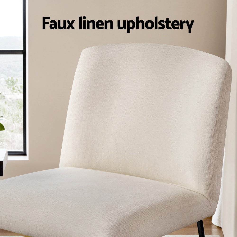 Artiss Accent Chair Armchair Cross Leg Beige - Furniture > Bar Stools & Chairs > Arm Chairs & Recliners
