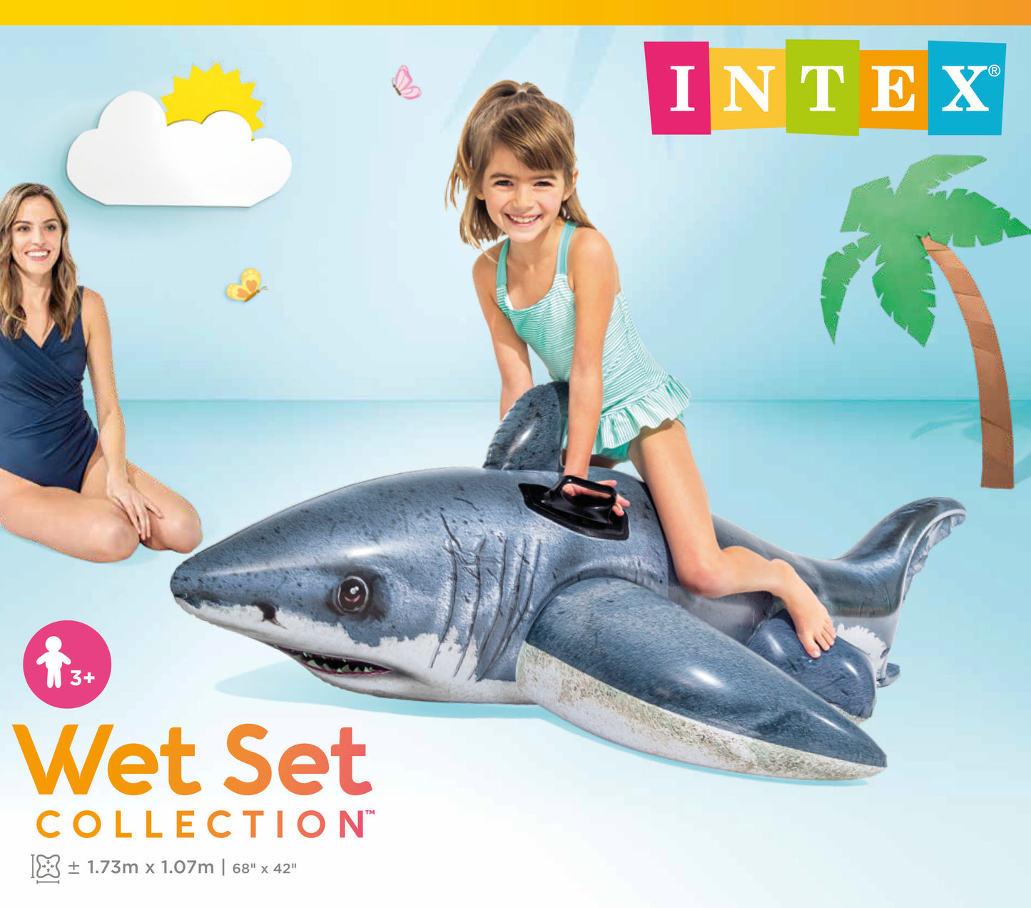 Intex Great White Shark Ride-On 57525 - Home & Garden > Pool & Accessories > Pool Toys & Inflatables