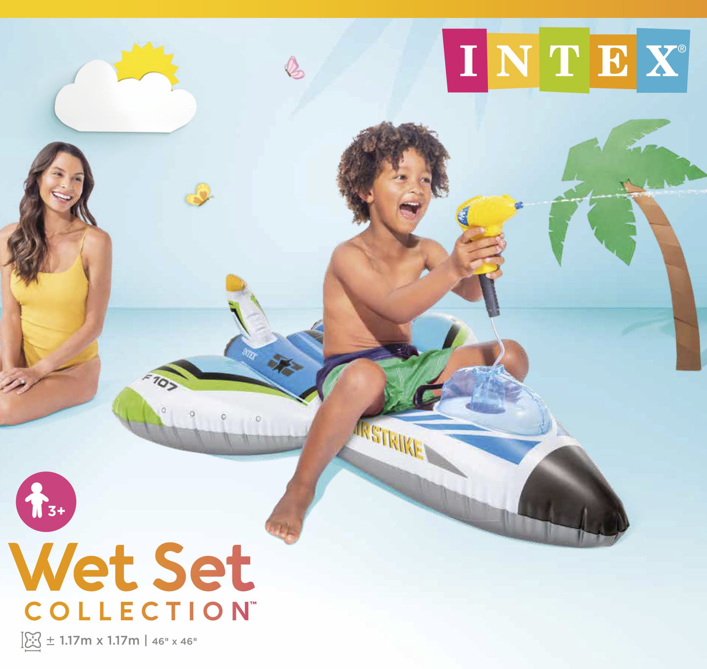 Intex Water Gun Plane Ride-On Pool Toy 57536 - Home & Garden > Pool & Accessories > Pool Toys & Inflatables