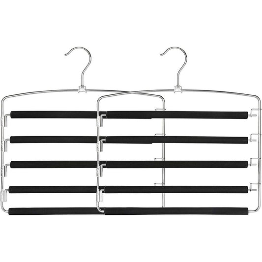 Pants Hangers Slacks Hangers 1 Pack, Swing Arm Slack Hanger, Space Saving Non-Slip Foam Padded Closet Storage Organizer for Pants Jeans Trousers Skirts Scarf Black