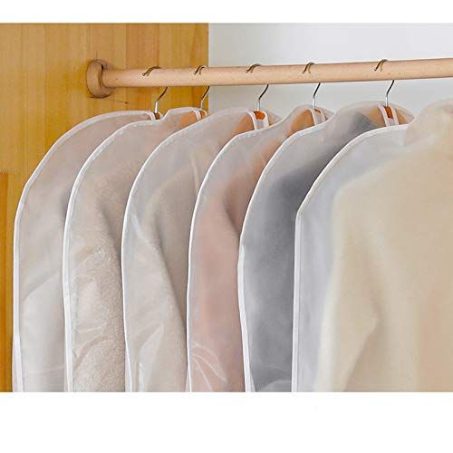 Garment Storage Bag with Zipper, Translucent, Suits, Dresses, Costumes, 5 Pcs Garment Covers Bag Seasonal Jacket & HIGH STORAGE