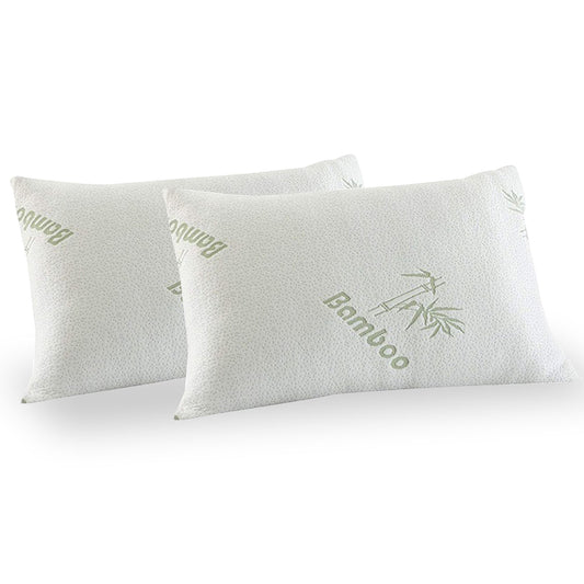 Royal Comfort Luxury Bamboo Covered Memory Foam Pillow Twin Pack Hypoallergenic Home & Garden > Bedding > Pillows