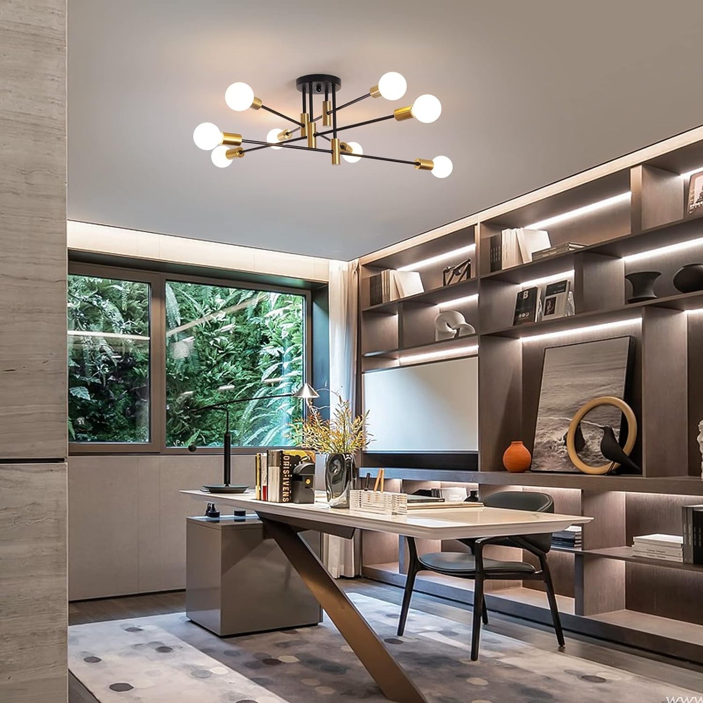 Modern Black Gold Ceiling Light 8 Lights - Home & Garden > Lighting > Ceiling Lights