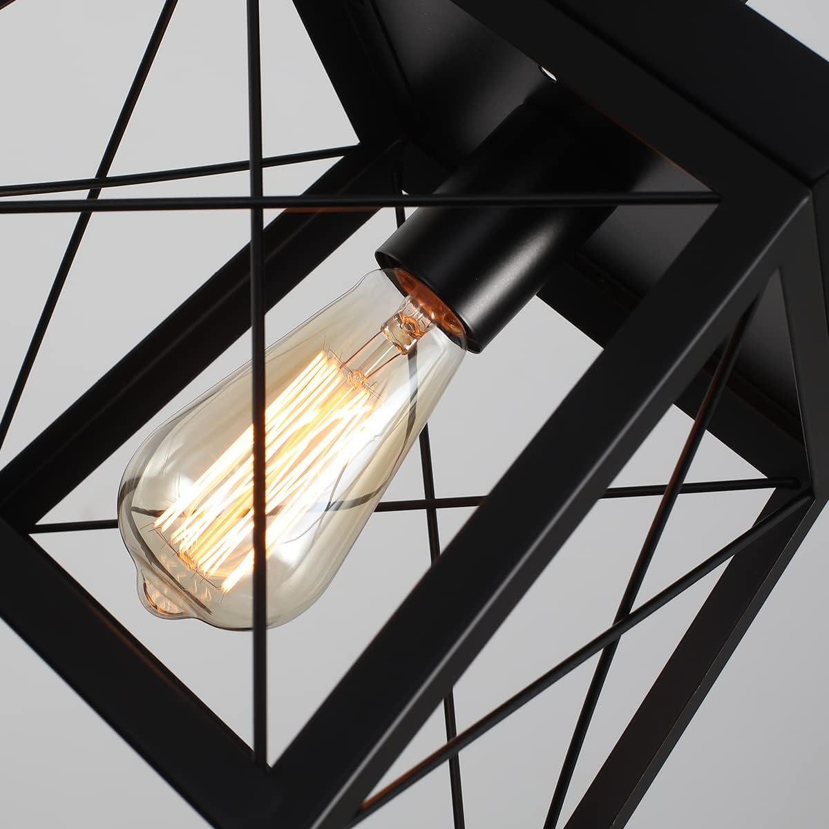 Farmhouse Pendant Light Rustic Lantern Chandelier Black - Home & Garden > Lighting > Lighting Accessories