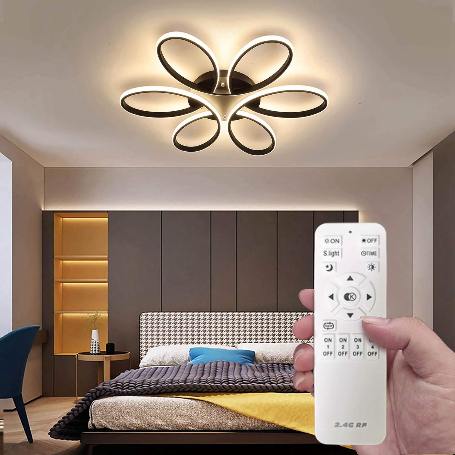 Modern LED Chandelier Flush Mount Lamp Remote Control (60cm) Home & Garden > Lighting > Night Lights & Ambient Lighting