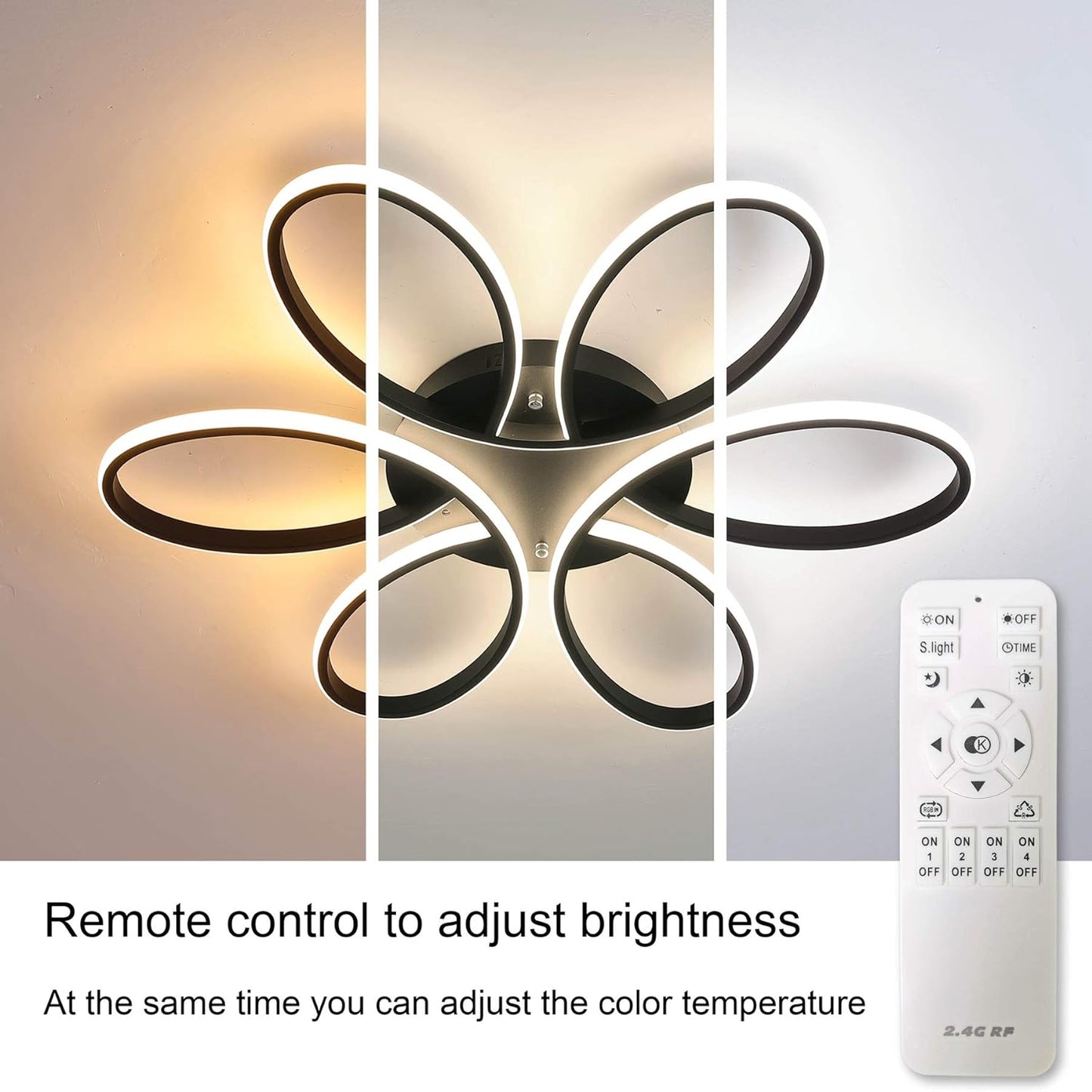 Modern LED Chandelier Flush Mount Lamp Remote Control (60cm) - Home & Garden > Lighting > Night Lights & Ambient