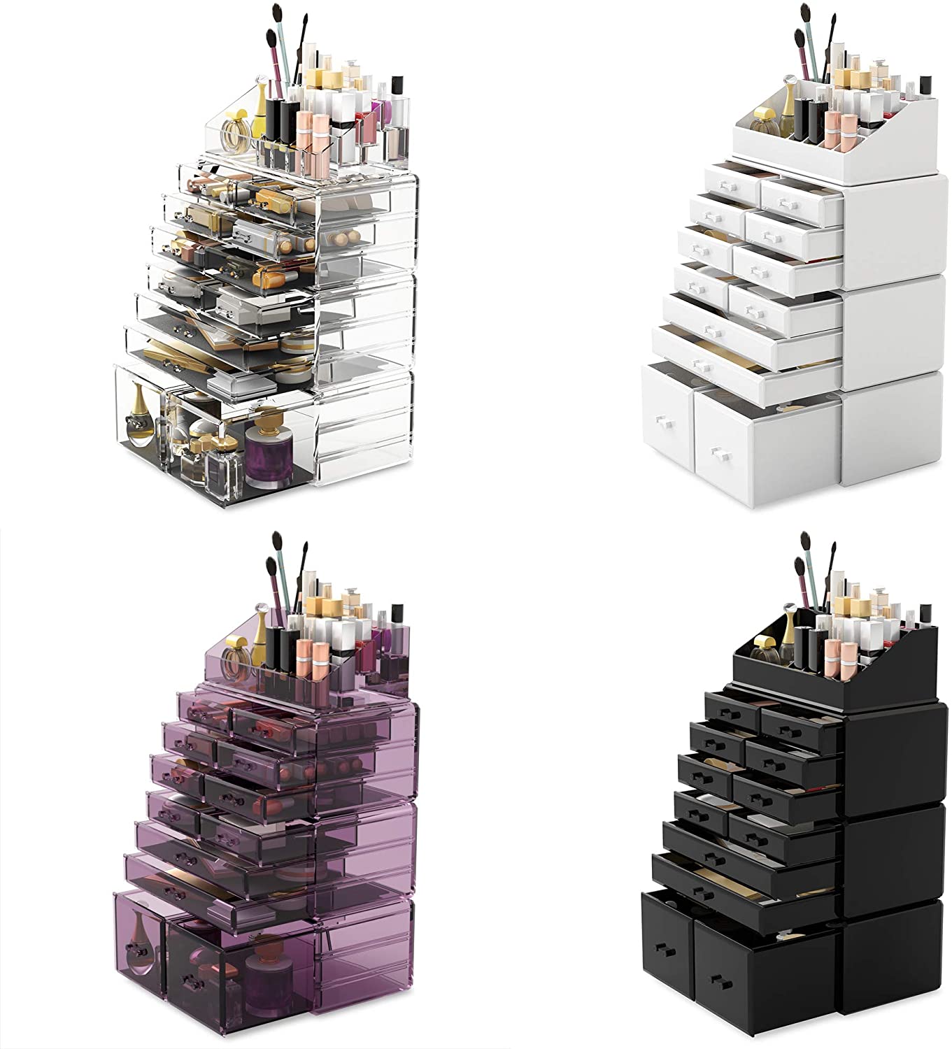 Makeup Cosmetic Organizer Storage with 12 Drawers Display Boxes (Clear) - Health & Beauty > Cosmetic Storage