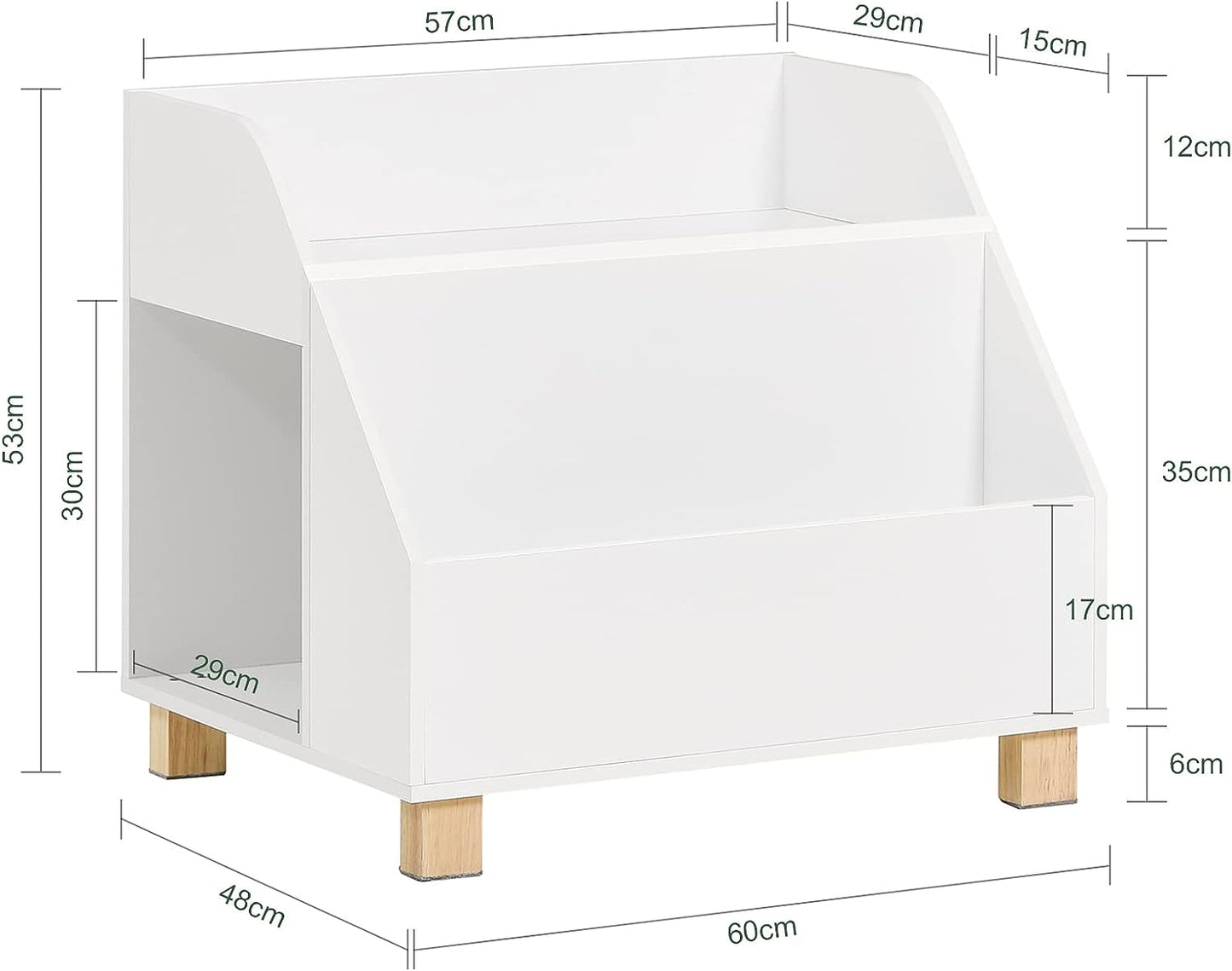 Kids Storage Bookcase 3 Compartments White Baby & Kids > Kid’s Furniture > Kid’s Bookcases & Shelves