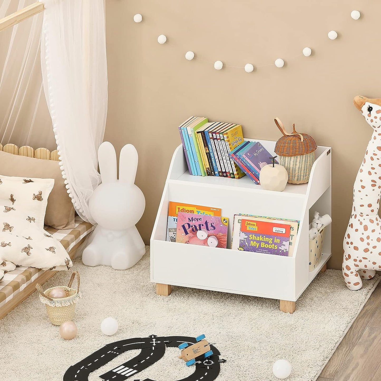 Kids Storage Bookcase 3 Compartments White Baby & Kids > Kid’s Furniture > Kid’s Bookcases & Shelves
